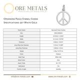 9ct White Gold - Openwork Peace Symbol Charm