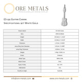 9ct White Gold - ES-335 Guitar Charm
