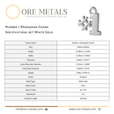 9ct White Gold - Number 1 Monogram Charm