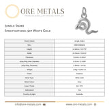 9ct White Gold - Jungle Snake Charm