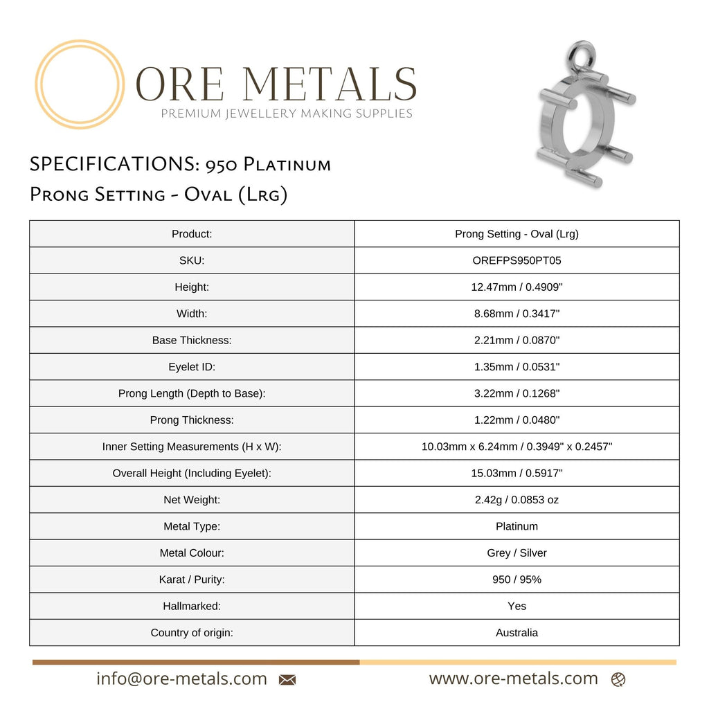 950 Platinum - Oval Prong Setting