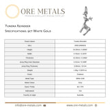 9ct White Gold - Tundra Reindeer Charm