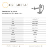 9ct White Gold - Candlestick Telephone Charm