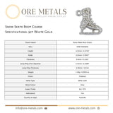 9ct White Gold - Snow Skate Boot Charm