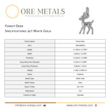 9ct White Gold - Forest Deer Charm