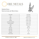 9ct White Gold - Soaring Eagle Charm