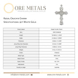 9ct White Gold - Regal Crucifix Charm