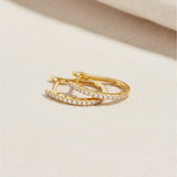 18ct Yellow Gold | 0.15ct GH/SI - Dainty Diamond Hoop Earrings