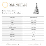 9ct White Gold - Seated Buddha Charm