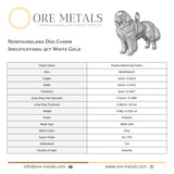 9ct White Gold - Newfoundland Dog Charm