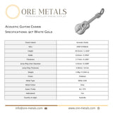 9ct White Gold - Acoustic Guitar Charm