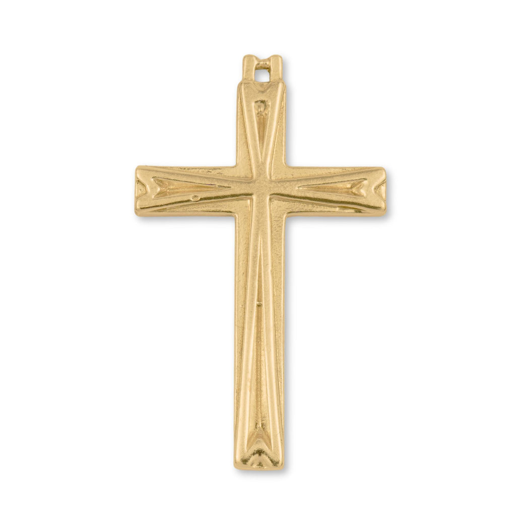 24ct Pure Gold - Embossed Regal Crucifix Charm