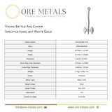 9ct White Gold - Viking Battle Axe Charm