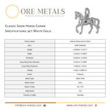 9ct White Gold - Classic Show Horse Charm