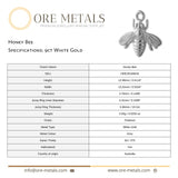 9ct White Gold - Honey Bee Charm