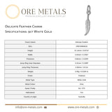 9ct White Gold - Delicate Feather Charm