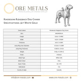 9ct White Gold - Rhodesian Ridgeback Dog Charm