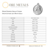 9ct White Gold - Moon Goddess Amulet Charm