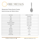 9ct White Gold - Wimbledon Tennis Racket Charm