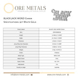 9ct White Gold - BLACK JACK Charm