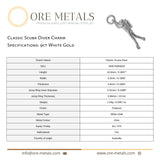 9ct White Gold - Classic Scuba Diver Charm