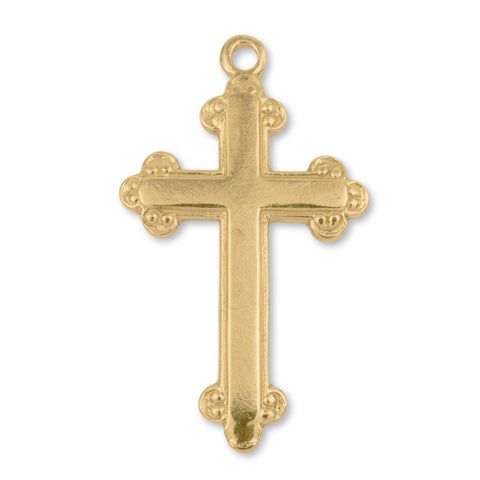 24ct Pure Gold - Budded Crucifix Charm