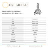 9ct White Gold - Christmas Mistletoe Charm