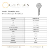 9ct White Gold - Vintage House Key Charm