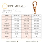 18ct Rose Gold - Plain Swivel Clasp