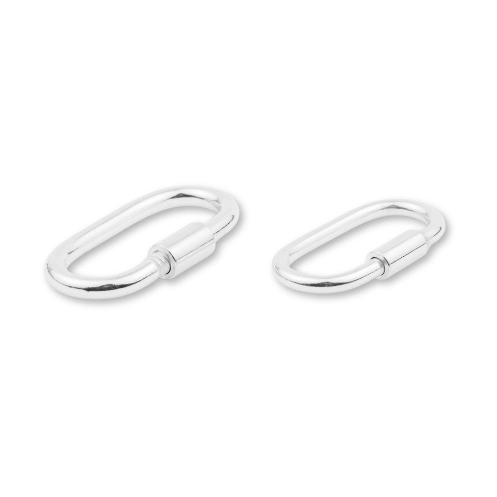 925 Sterling Silver - Paperclip Carabiner Clasps