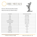 9ct White Gold - Playful Dachshund Dog Charm