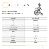 9ct White Gold - Penny Farthing Rider Charm