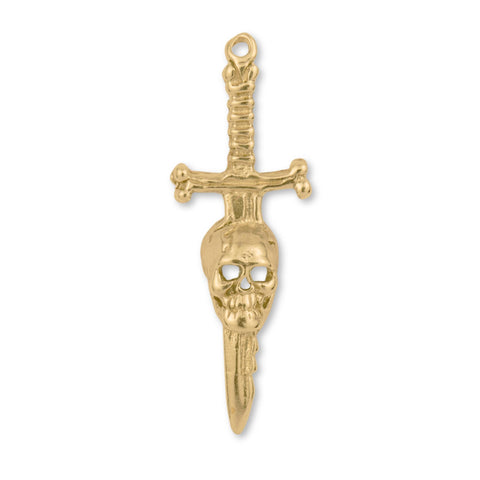 24ct Pure Gold - Skull Sword Charm