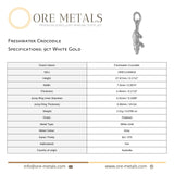 9ct White Gold - Freshwater Crocodile Charm