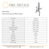 9ct White Gold - Pond Frog Charm