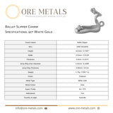 9ct White Gold - Ballet Slipper Charm