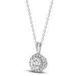 9ct White Gold - 1.05ct SI/GH - Halo Diamond Necklace