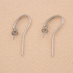 9ct White Gold - Swinging Pearl Cup Ear Hooks