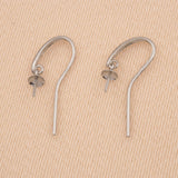 9ct White Gold - Swinging Pearl Cup Ear Hooks