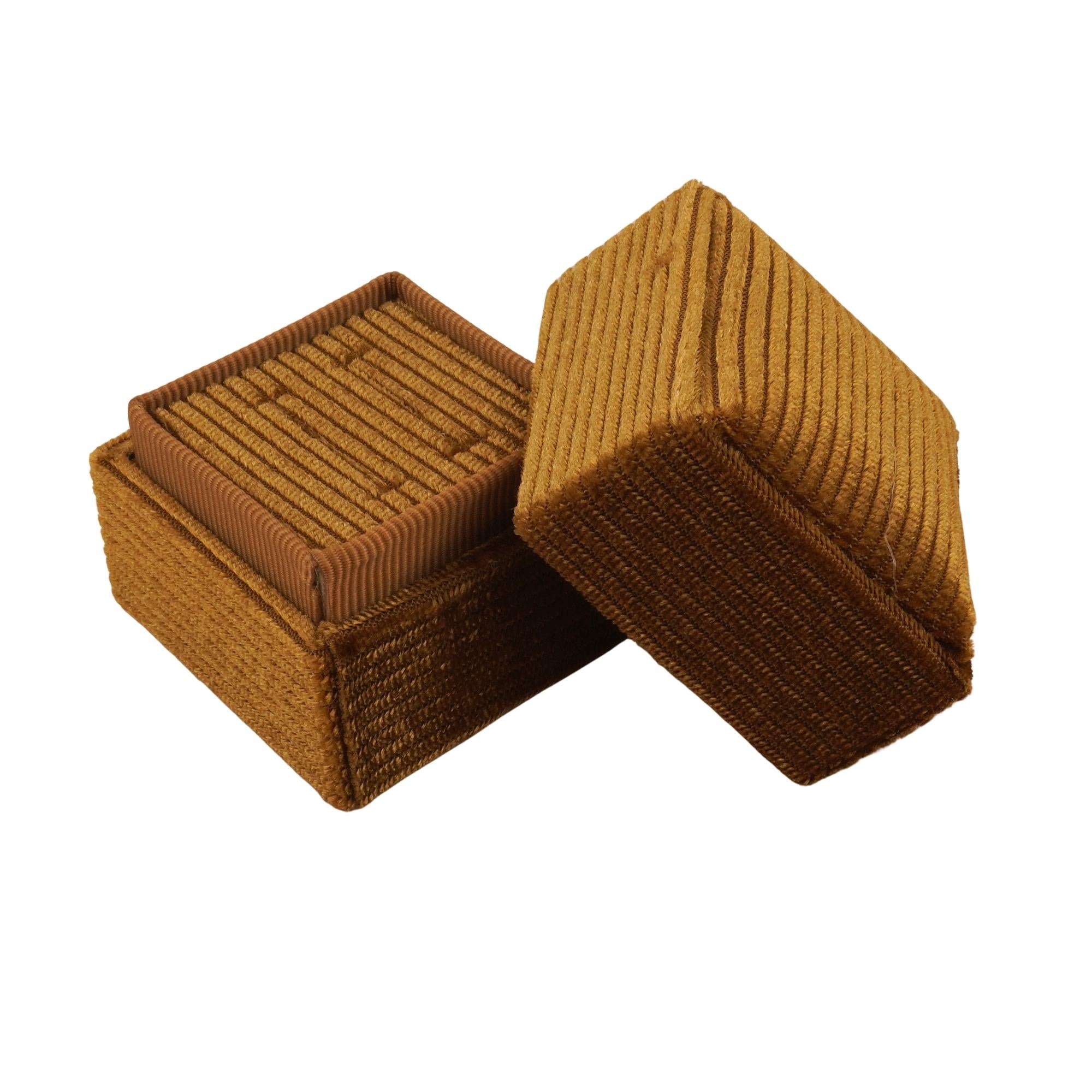 Caramel Brown - Square Double Ring Box