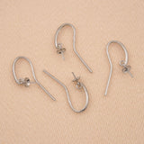 9ct White Gold - Swinging Pearl Cup Ear Hooks