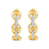 9ct Yellow Gold | 0.1ct GH/SI - Diamond Anchor Hoop Earrings