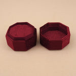 Maroon - Octagon Double Ring Box