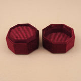 Maroon - Octagon Double Ring Box