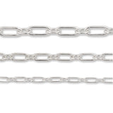 925 Sterling Silver - Paperclip Figaro - Bracelet Chain