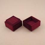 Maroon - Square Double Ring Box