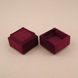 Maroon - Square Double Ring Box