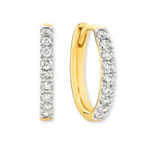 9ct Yellow Gold | 0.3ct GH/SI - Diamond Clicker Hoop Earrings