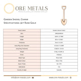 9ct Rose Gold - Garden Shovel Charm