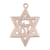 9ct Rose Gold - Star of David w Chai Symbol Charm